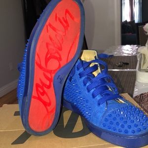 Red bottoms blue suede